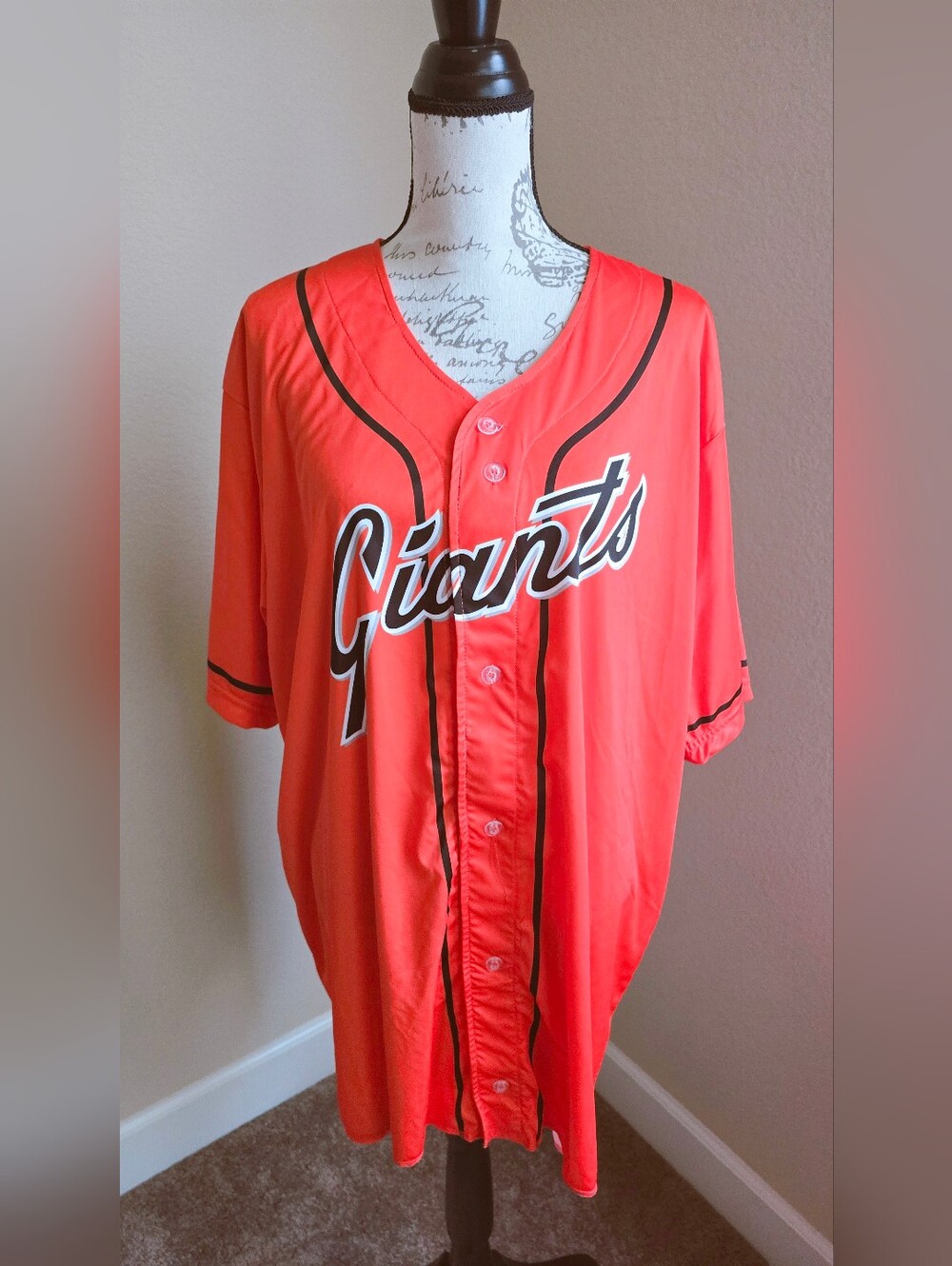 Giants Jersey Orange Button-Up 2XL